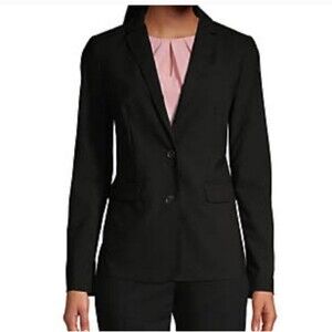 Lands End Blazer navy blue wool blend women's 8 m jacket luxury minimalist nwot